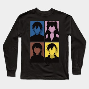 All Main Characters from More than a married couple, but not lovers or Fuufu Ijou, Koibito Miman: Akari Watanabe, Shiori Sakurazaka, Jirou Yakuin and Minami Tenjin in Pop Art Design Long Sleeve T-Shirt